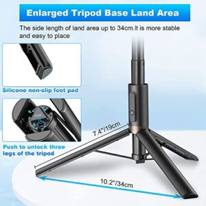 TONEOF 60" Cell Phone Selfie Stick Tripod,Smartphone Tripod Stand All-in-1 with Integrated Wireless Remote,Portable,Lightweight,Tall Extendable Phone Tripod for 4''-7'' iPhone and Android Phones