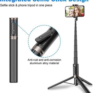 TONEOF 60" Cell Phone Selfie Stick Tripod,Smartphone Tripod Stand All-in-1 with Integrated Wireless Remote,Portable,Lightweight,Tall Extendable Phone Tripod for 4''-7'' iPhone and Android Phones