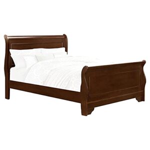 lexicon abbeville traditional wood california king sleigh bed in brown cherry