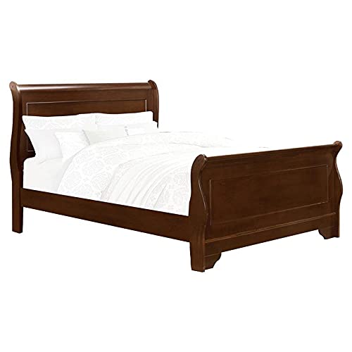 Lexicon Abbeville Traditional Wood California King Sleigh Bed in Brown Cherry