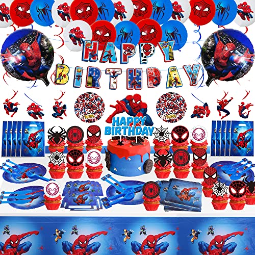 Birthday Party Supplies, Party Decorations, Themed Party for Serves 20 Guests,With Tableware,Banner,Foil Balloon,Tablecloth and Cupcake Toppers for Kid Birthday Decoration