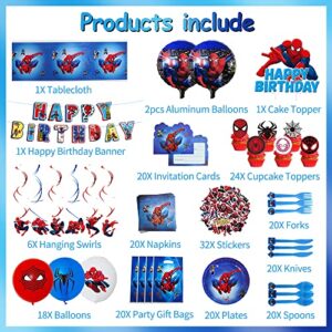 Birthday Party Supplies, Party Decorations, Themed Party for Serves 20 Guests,With Tableware,Banner,Foil Balloon,Tablecloth and Cupcake Toppers for Kid Birthday Decoration