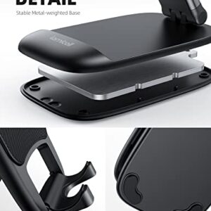 Lamicall Foldable Phone Stand for Desk - Height Adjustable Cell Phone Holder Portable Cellphone Cradle Desktop Dock Compatible with iPhone 13 Pro Max Mini, 12 11 XR X 8 7 6 Plus SE, 4-8'' Smartphone