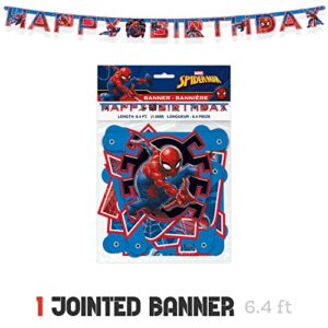 Spiderman Party Supplies | Spiderman Birthday Party Supplies | Spiderman Plates, Birthday Napkins, Paper Cups, Spiderman Tablecloth, Spiderman Birthday Banner | Marvel Superhero Birthday Party Supplies Serves 16