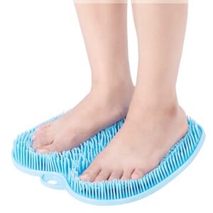 honyin foot scrubber for use in shower, xl size larger shower foot scrubber mat with non-slip suction cups- cleans, exfoliates & massages your feet, improve circulation & soothe achy feet