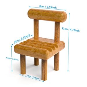 belinkon Cute Mini Chair Phone Holder, Fully Assembled Wooden Desktop Stand, Compatible with Smartphone, Kindle, Pad, Switch, Tablet, E-Readers, All Phones - 1 Pack