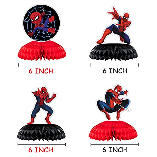 7pcs Spiderman Honeycomb Centerpiece Table Decorations Spiderman Theme Birthday Party Supplies