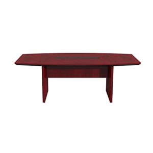 Safco Corsica 6' Boat Shaped Conference Table with Slab Base in Mahogany