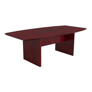 Safco Corsica 6' Boat Shaped Conference Table with Slab Base in Mahogany