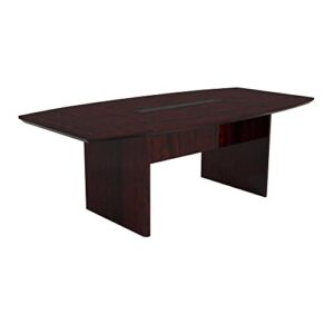 Safco Corsica 6' Boat Shaped Conference Table with Slab Base in Mahogany