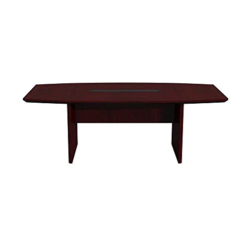 Safco Corsica 6' Boat Shaped Conference Table with Slab Base in Mahogany