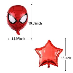 Superhero Spiderman 4th Birthday Decorations Red Number 4 Balloons 32 Inch | The Spiderman Birthday Balloons for Kids Birthday Baby Shower Decorations (Spiderman 4th Birthday)