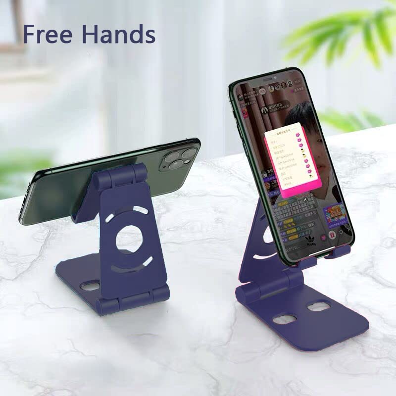 Foldable Cell Phone Stand, Portable Mobile Phone Holder, Adjustable Cell Phone Holder for Desk, Adjustable View Angle, Stable Holder for Phones