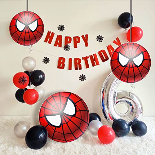 Tslyevxin Spider Hero 16 inch Large Inflatable Red Beach Ball,Superhero Toys Game Ball -Fun Indoor and Outdoor Gift - Suitable for Beach, Swimming Pool, Room and Superhero Party Decoration