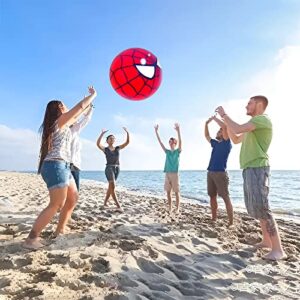 Tslyevxin Spider Hero 16 inch Large Inflatable Red Beach Ball,Superhero Toys Game Ball -Fun Indoor and Outdoor Gift - Suitable for Beach, Swimming Pool, Room and Superhero Party Decoration