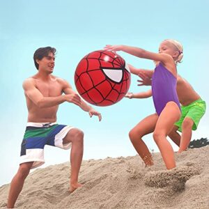 Tslyevxin Spider Hero 16 inch Large Inflatable Red Beach Ball,Superhero Toys Game Ball -Fun Indoor and Outdoor Gift - Suitable for Beach, Swimming Pool, Room and Superhero Party Decoration
