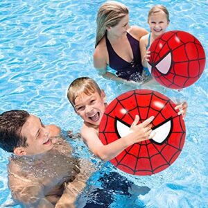 Tslyevxin Spider Hero 16 inch Large Inflatable Red Beach Ball,Superhero Toys Game Ball -Fun Indoor and Outdoor Gift - Suitable for Beach, Swimming Pool, Room and Superhero Party Decoration