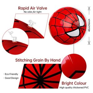 Tslyevxin Spider Hero 16 inch Large Inflatable Red Beach Ball,Superhero Toys Game Ball -Fun Indoor and Outdoor Gift - Suitable for Beach, Swimming Pool, Room and Superhero Party Decoration