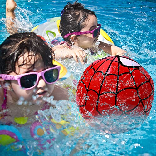 Tslyevxin Spider Hero 16 inch Large Inflatable Red Beach Ball,Superhero Toys Game Ball -Fun Indoor and Outdoor Gift - Suitable for Beach, Swimming Pool, Room and Superhero Party Decoration