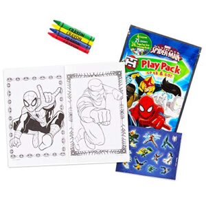 Set Of 15 Spiderman Play Packs Fun Party Favors Coloring Book Crayons Stickers Plus Loot Bags