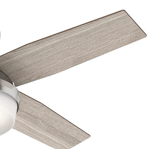 Hunter Fan Company 50282 Hunter Dempsey Indoor Low Profile Ceiling Fan with LED Light and Remote Control, 44", Brushed Nickel Finish