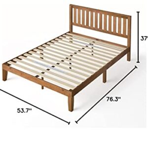 ZINUS Alexia Wood Platform Bed Frame with headboard / Solid Wood Foundation with Wood Slat Support / No Box Spring Needed / Easy Assembly, Rustic Pine, Full