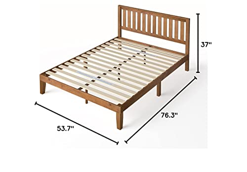 ZINUS Alexia Wood Platform Bed Frame with headboard / Solid Wood Foundation with Wood Slat Support / No Box Spring Needed / Easy Assembly, Rustic Pine, Full