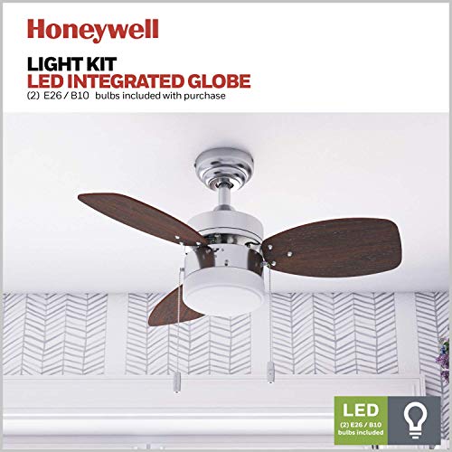 Honeywell Ceiling Fans Ocean Breeze, 30 inches, Contemporary LED Light Kit