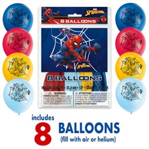 Spiderman Birthday Party Supplies Set | Spiderman Party Supplies | Spiderman Birthday Decorations | Serves 16 Guests | With Balloons, Banner, Table Cover, Plates, Cups, Napkins, Masks, Button