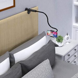 SHAWE Phone Holder Bed Gooseneck Mount - Flexible Arm 360 Mount Clip Adjustable Bracket Clamp Stand Compatible with Cell Phone 11 Pro XS Max XR X 8 7 6 Plus 5 4, Samsung S10 S9 S8 for Bedroom Desk