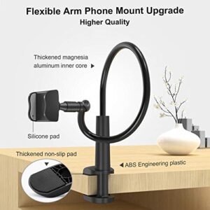 SHAWE Phone Holder Bed Gooseneck Mount - Flexible Arm 360 Mount Clip Adjustable Bracket Clamp Stand Compatible with Cell Phone 11 Pro XS Max XR X 8 7 6 Plus 5 4, Samsung S10 S9 S8 for Bedroom Desk