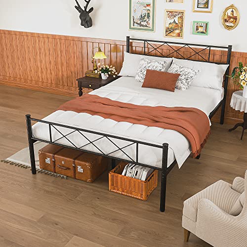 Aolthin Metal Platform Bed Frame, 12 "Metal Bed Frame Base Storage, no Box Springs Required, Easy to Assemble, Full