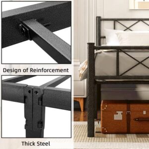 Aolthin Metal Platform Bed Frame, 12 "Metal Bed Frame Base Storage, no Box Springs Required, Easy to Assemble, Full
