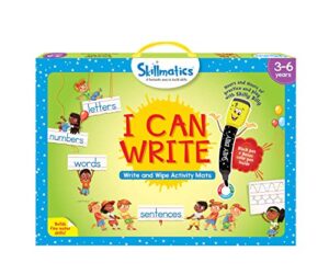 skillmatics educational game - i can write, reusable activity mats with 2 dry erase markers, gifts for ages 3 to 6