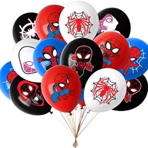 sthblu 50 packs superhero party balloons birthday latex balloons,superhero party decoration for kids boys
