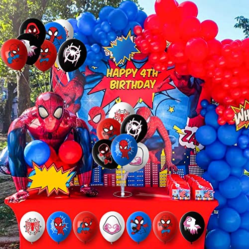 STHBLU 50 PACKS Superhero Party Balloons Birthday Latex Balloons,Superhero party Decoration For Kids Boys