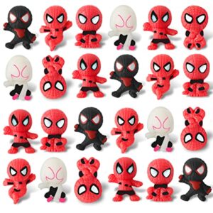 spider birthday party favors for kids, 24pcs mini mochi easter egg fillers gift squishy for kids, cute squishies pack gift for his amazing friends boys girls, bulk things used for easter eggs hunt treasure box prizes goodie pinata filler