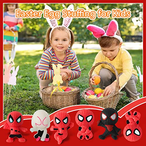 Spider Birthday Party Favors for Kids, 24pcs Mini Mochi Easter Egg Fillers Gift Squishy for Kids, Cute Squishies Pack Gift for His Amazing Friends Boys Girls, Bulk Things Used for Easter Eggs Hunt Treasure Box Prizes Goodie Pinata Filler