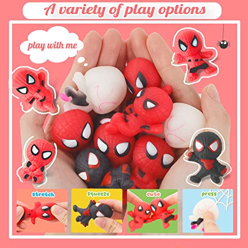 Spider Birthday Party Favors for Kids, 24pcs Mini Mochi Easter Egg Fillers Gift Squishy for Kids, Cute Squishies Pack Gift for His Amazing Friends Boys Girls, Bulk Things Used for Easter Eggs Hunt Treasure Box Prizes Goodie Pinata Filler