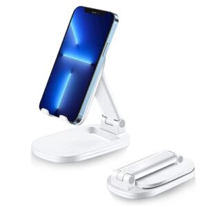 Foldable Cell Phone Stand for Desk,Height Adjustable Holder Portable Cellphone Cradle Desktop Dock Compatible with iPhone 14 13 12 Pro Max Mini Se,Samsung Galaxy S23 S22 4-8'' Smartphone