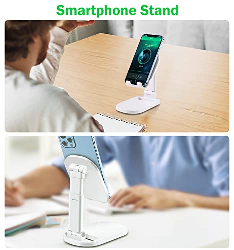 Foldable Cell Phone Stand for Desk,Height Adjustable Holder Portable Cellphone Cradle Desktop Dock Compatible with iPhone 14 13 12 Pro Max Mini Se,Samsung Galaxy S23 S22 4-8'' Smartphone