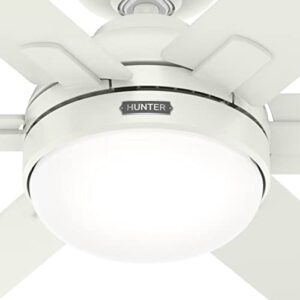 Hunter Fan 44 Inch Casual Fresh White Finish Indoor Ceiling Fan With Light Kit and Remote Control (Renewed)