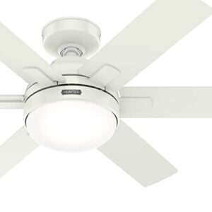 Hunter Fan 44 Inch Casual Fresh White Finish Indoor Ceiling Fan With Light Kit and Remote Control (Renewed)