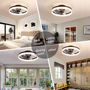 Ceiling Fan Black Ceiling Fans with Lights App & Remote Control, Timing & 3 Led Color Ceiling Fan with Light, 6 Wind Speeds 20In Modern Ceiling Fan for Bedroom, Living Room, Small Room