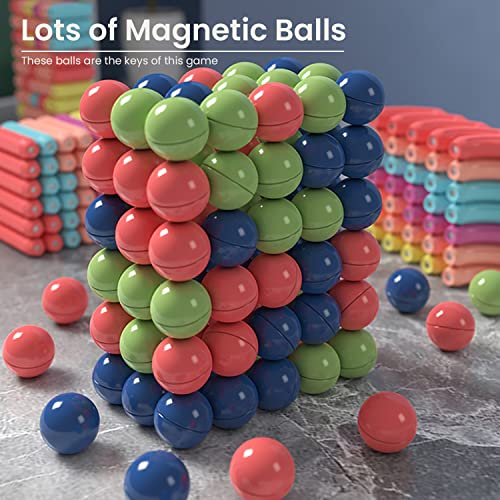 BAKAM Magnetic Building Blocks for Kids Ages 4-8, STEM Construction Toys for Boys and Girls, Large Size Magnetic Sticks and Balls Game Set for Kid’s Early Educational Learning (64PCS)