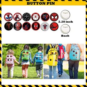 Spiderman Birthday Party Supplies,106Pcs Party Favors,Include 12 Button Pins,12Pcs Key Chain,12Pcs Hand Bracelet,14 Spider Masks,56 Stickers,Best For Spiderman Themed Party