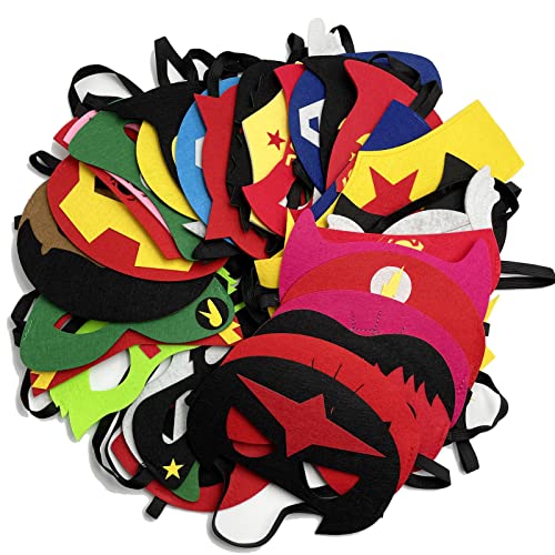 Superhero Masks Party Favors for Kid, 35 Pieces Superhero Cosplay Masks for Birthday Party, Superhero Party Masks Children Masquerade Cosplay Eye Masks