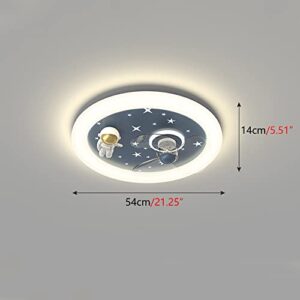 DLSixYi Children's Room Led Ceiling Lamp Creative Cartoon Astronaut Kid's Room Ceiling Fans with Lights Bedroom Ceiling Fan Lamp for Boys Girls Room Ventilator Lamp 46W