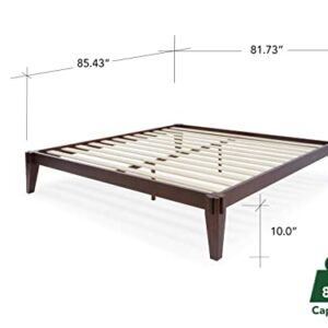Bme Chalipa 14” King Bed Frame - Wood Platform Bed - Wood Slat Support - No Box Spring Needed - Easy Assembly - Minimalist & Modern Style, Walnut