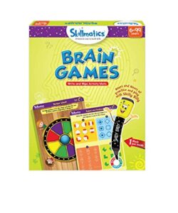 skillmatics educational game - brain games, reusable activity mats with dry erase marker, gifts, travel toy, ages 6 and up